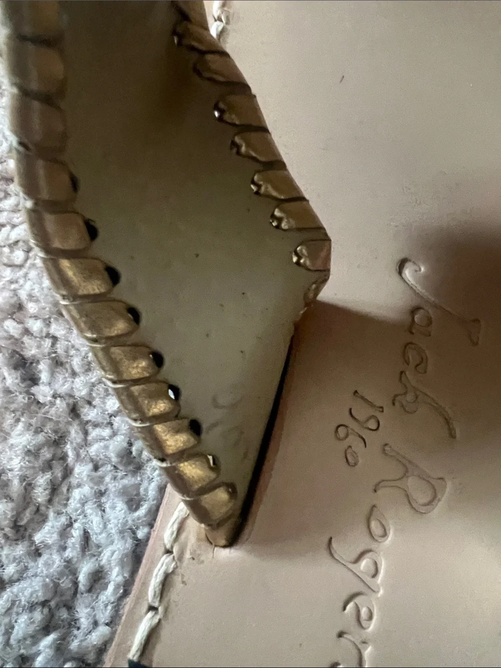 Jack Rogers Black & Gold Embellished Leather Sandals